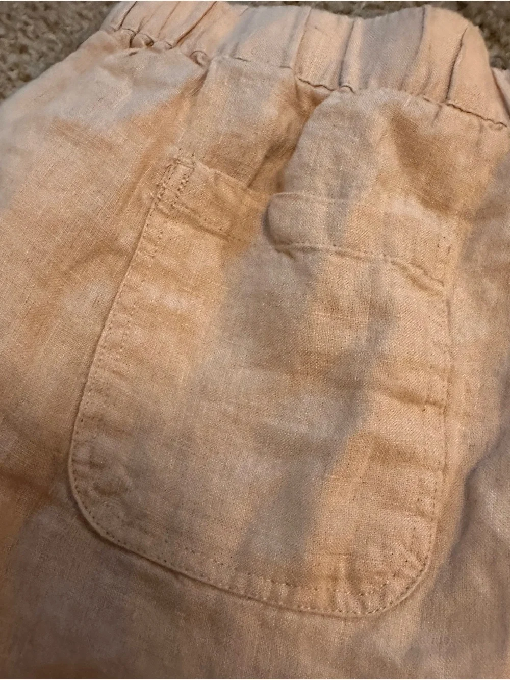 Quince 100% European Linen Pants Driftwood Women Medium Cropped Elastic Waist